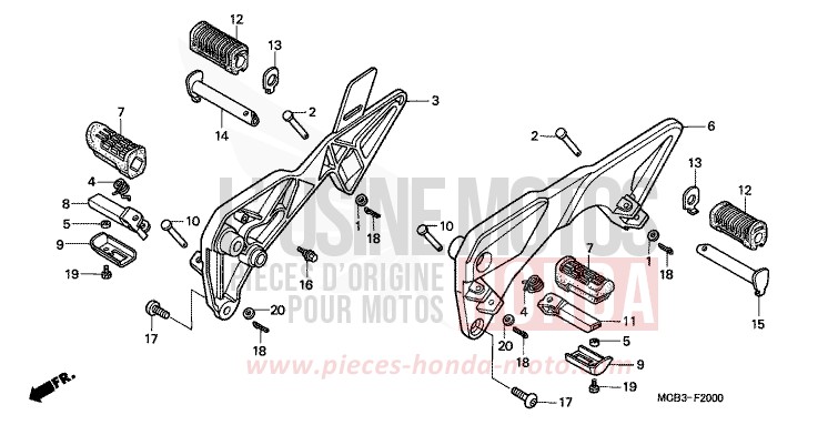 STEP for Transalp 650 MUTE BLACK METALLIC (NH359) from 2001